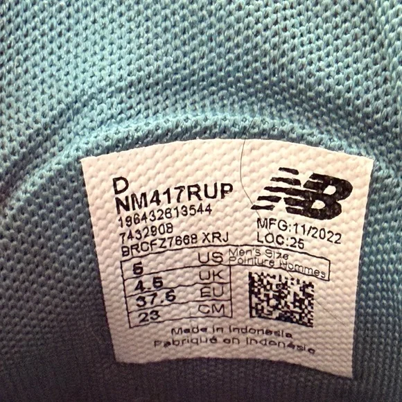 New Balance NB Numeric Franky Villani 417 White and Vintage Teal Sneakers - Picture 5 of 5